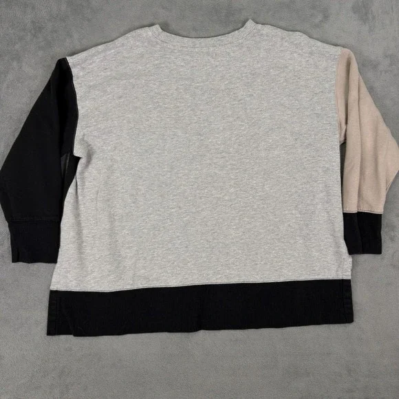 Maurices Sweater Womens 2X Gray Pink Color Block Long Sleeve Pullover Stretch - Picture 2 of 8